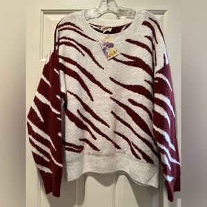 NWT Sweater with red and white stripes Size M